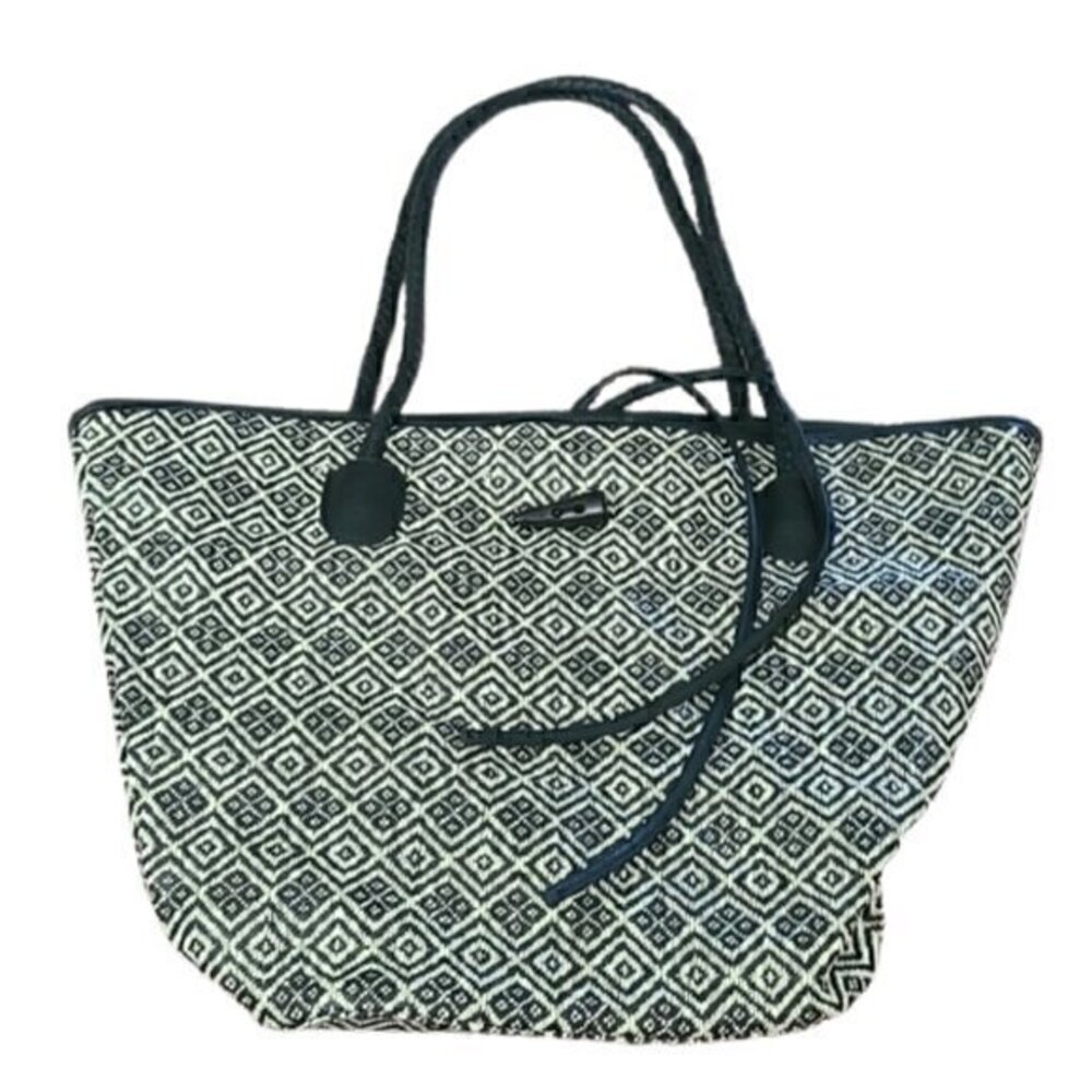 [Neiman Marcus] Tribal Diamond Woven Oversized Tote